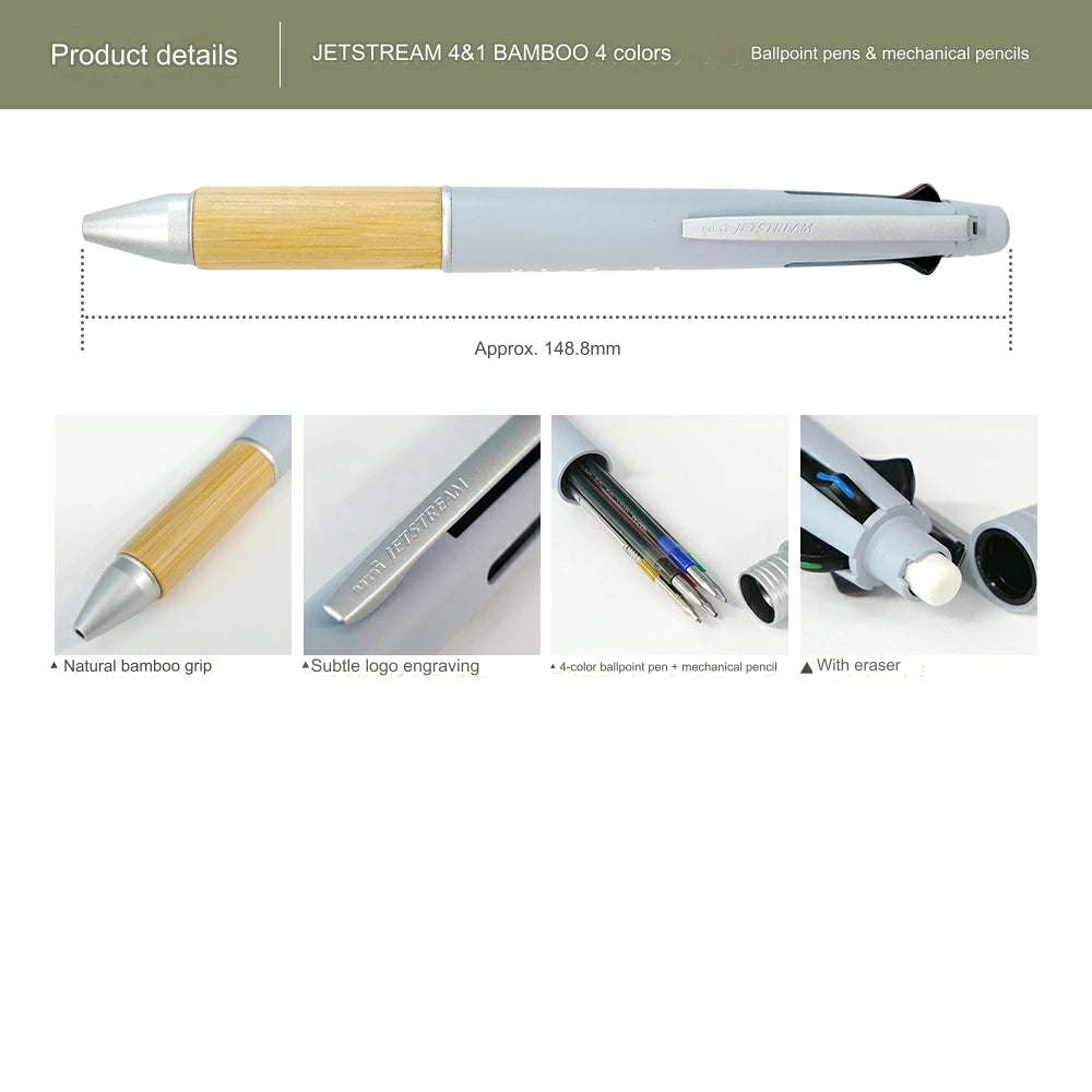 Uni Jetstream 4in1 Bamboo Multifunction Ballpoint Pen + Pencil 0.5 mm MSXE5-2000B-05