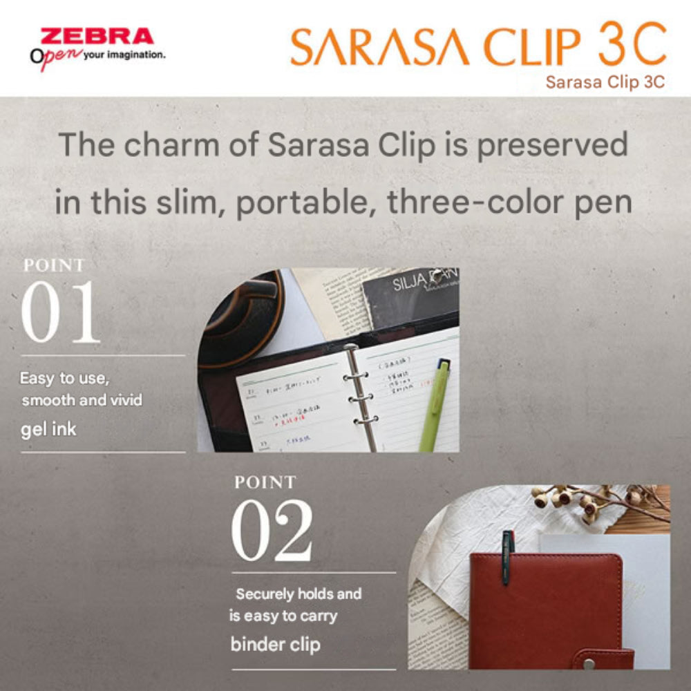 Zebra Sarasa Clip 3C Japan Limited Edition Relax Series Ballpoint Pen 0.4/0.5mm JJ3S5-RX-SBE JJ3S5-RX-COP JJ3S5-RX-TB