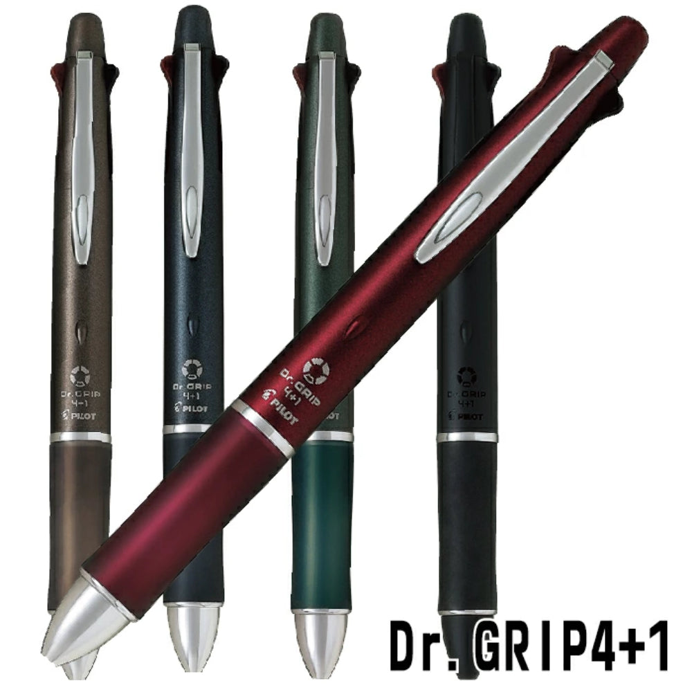 Pilot Dr. GRIP 4+1 Botanical Color Ballpoint Pen 5mm BH41DG-155-AL BH41DG-155-SG BH41DG-155-CW BH41DG-155-LBE BH41DG-155