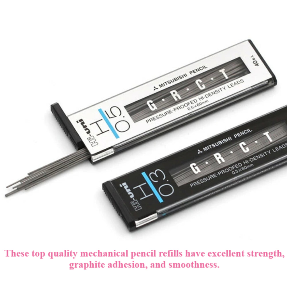 Uni Mitsubishi Hi-Uni GRCT Mechanical Pencil Refill Leads 0.3/0.5 mm HU033002H HU03300H HU03300HB HU03300B