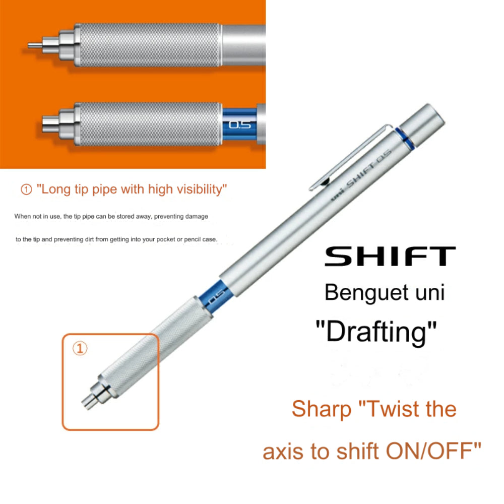Uni Shift Pipe Lock Retractable Mechanical Pencils 0.3/0.5/0.7/0.9 mm M31010.26 M41010.26 M51010.26 M51010.24 M71010.26