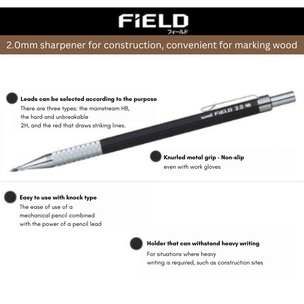 Uni Mitsubishi Field Architectural Mechanical Pencil Refill 2.0mm M20-700 1P
