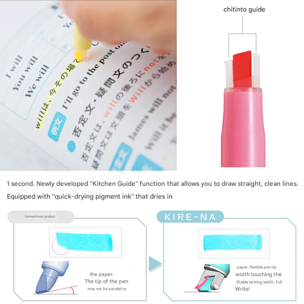 Pilot Kire-Na Marker Pen 5-Color Set with Ruler Limited Edition SKIWR24-1-5C1 SKIWR24-1-5C2
