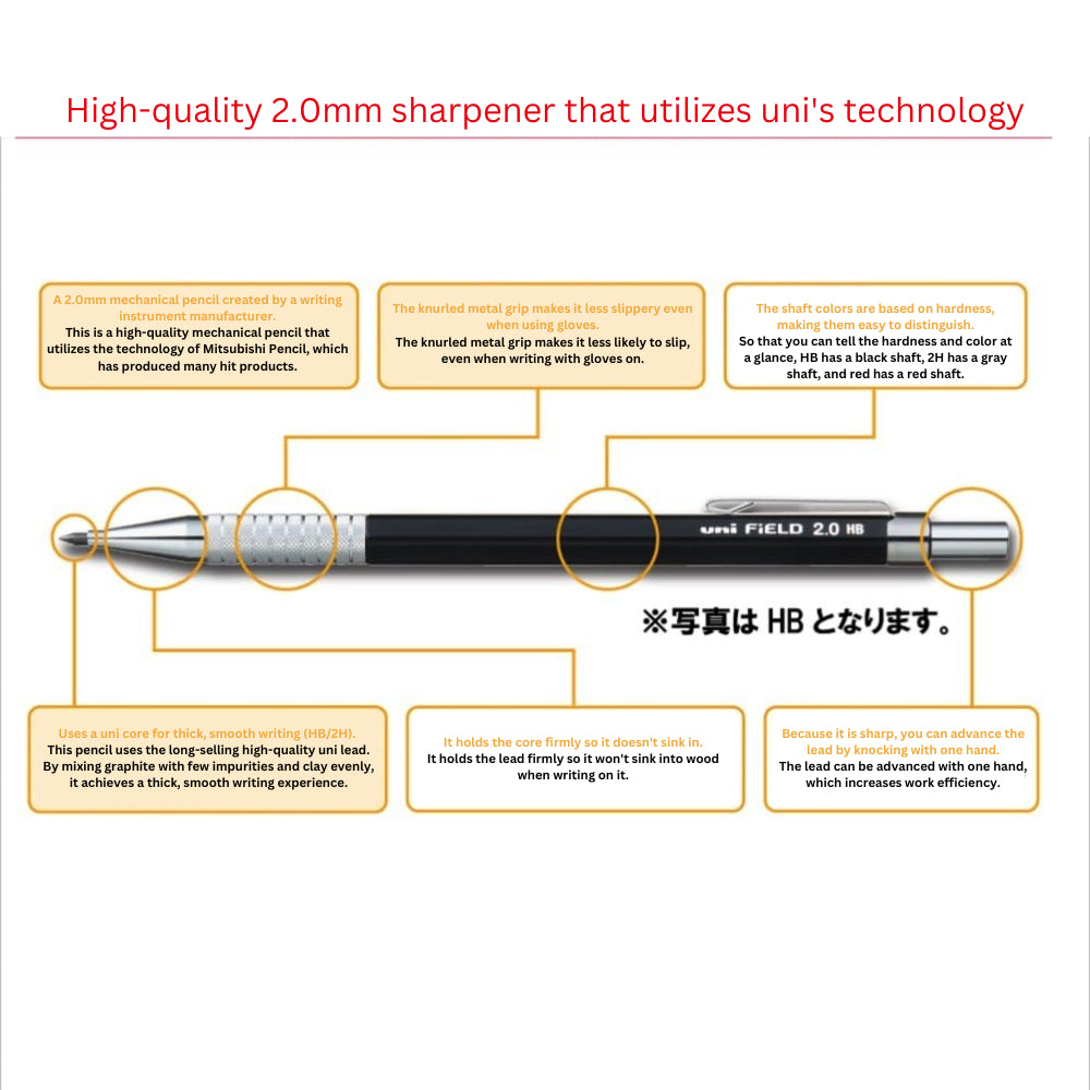 Uni Mitsubishi Field Architectural Mechanical Pencil Refill 2.0mm M20-700 1P