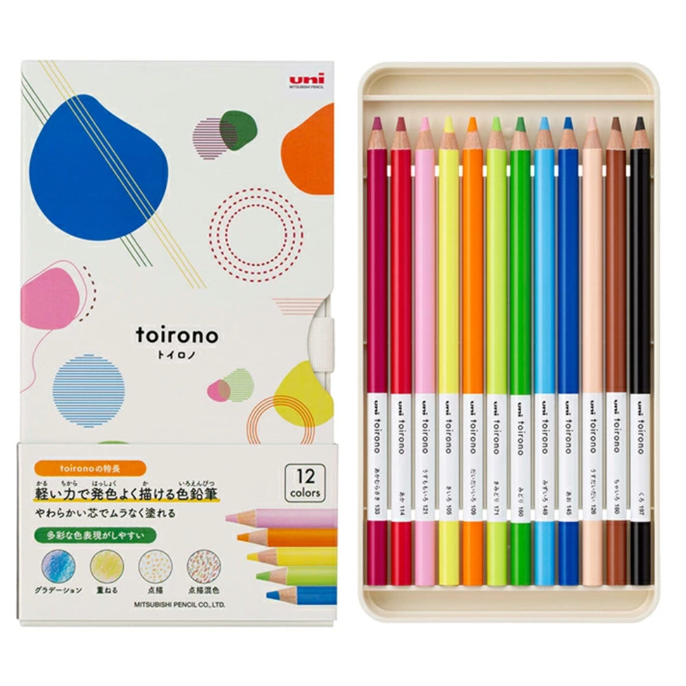 Uni Mitsubishi Toirono Colored Pencils 12 & 24 Colors TR12C TR24C