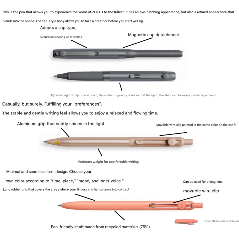 Uni Mitsubishi Uniball ZENTO Gel Pen Refill 0.38/0.5mm UBRZ38.15 UBRZ38.24 UBRZ38.33 UBRZ05.15 UBRZ05.24