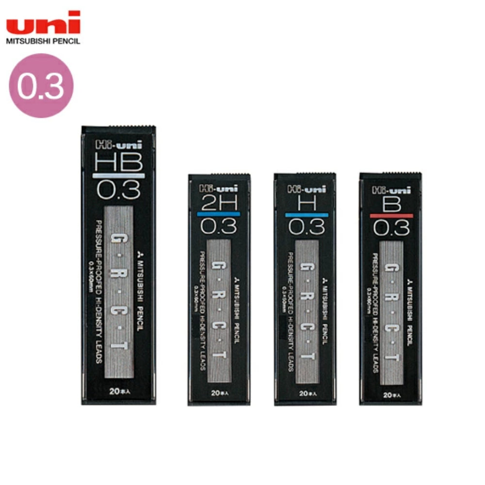 Uni Mitsubishi Hi-Uni GRCT Mechanical Pencil Refill Leads 0.3/0.5 mm HU033002H HU03300H HU03300HB HU03300B