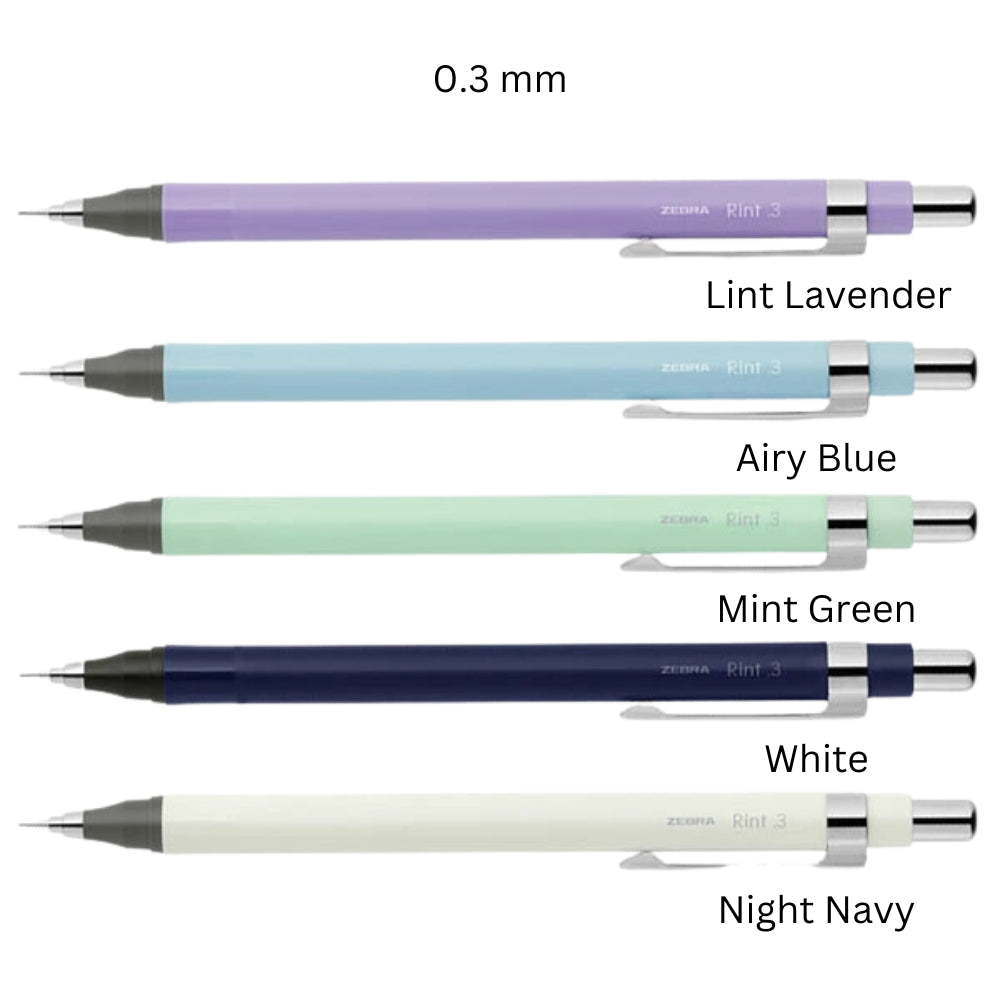 Zebra Sharp Rinto Japan Limited Edition Mechanical Pencil 0.3/0.5 mm P-MAS130-RLV P-MAS130-ABL P-MAS130-MG P-MAS130-W