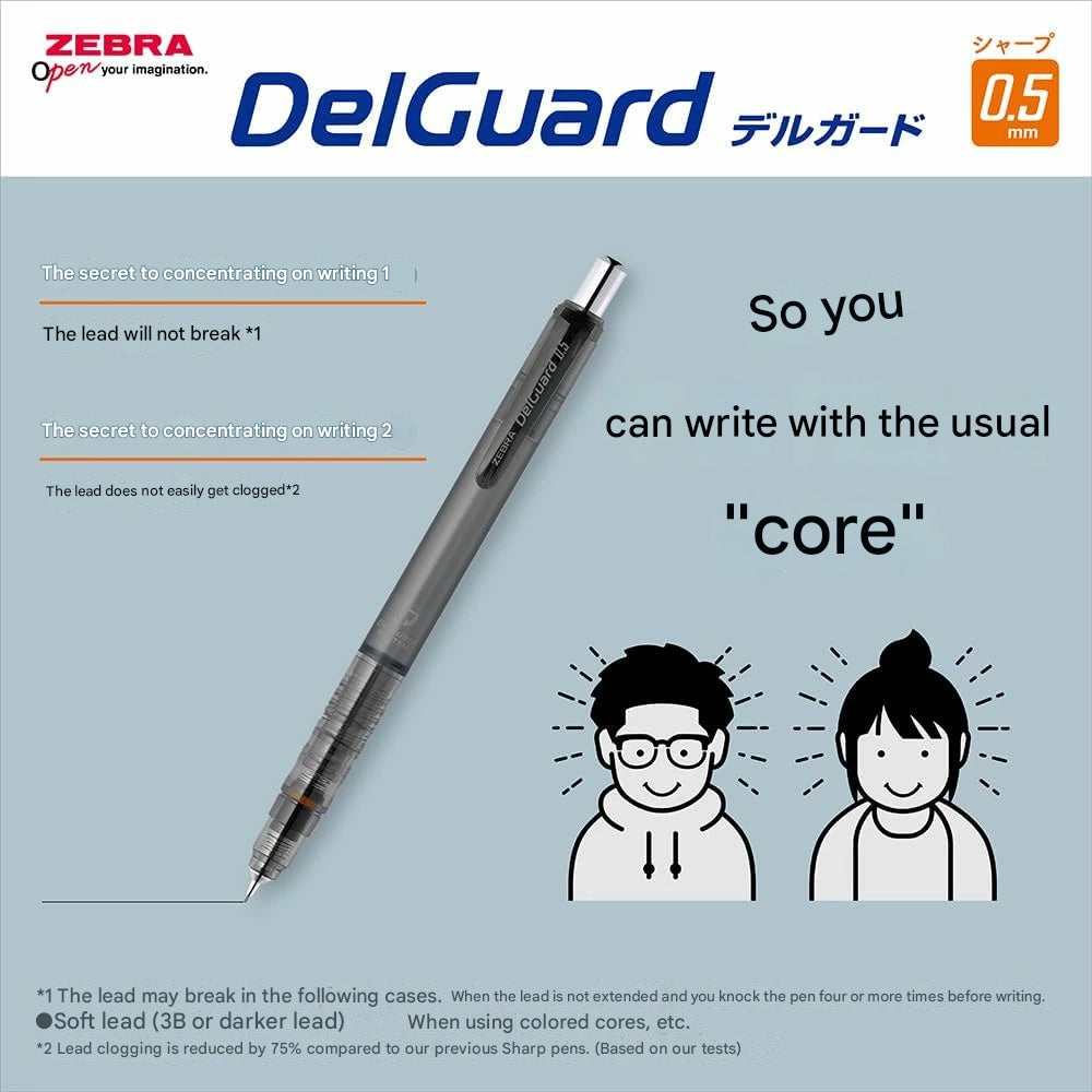 Zebra DelGuard Light Grayish Japan Limited Edition Mechanical Pencil 0.5mm P-MA85-LG-MBL P-MA85-LG-MG P-MA85-LG-MBE