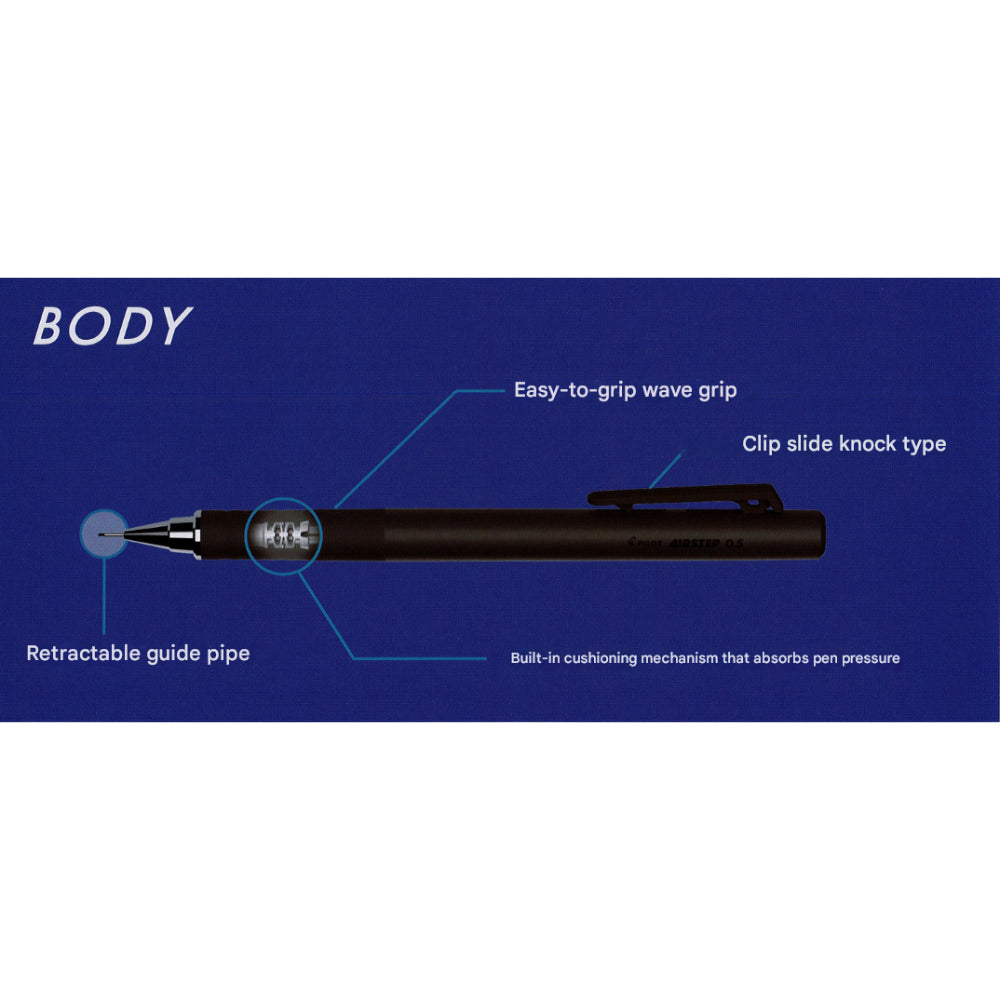 Pilot H AIRSTEP 03 Mechanical Pencil 0.3/0.5mm HAS-13-PKB HAS-13-UBW HAS-13-SDBE HAS-13-SEL HAS-13-DKP HAS-15-PKB HAS-15