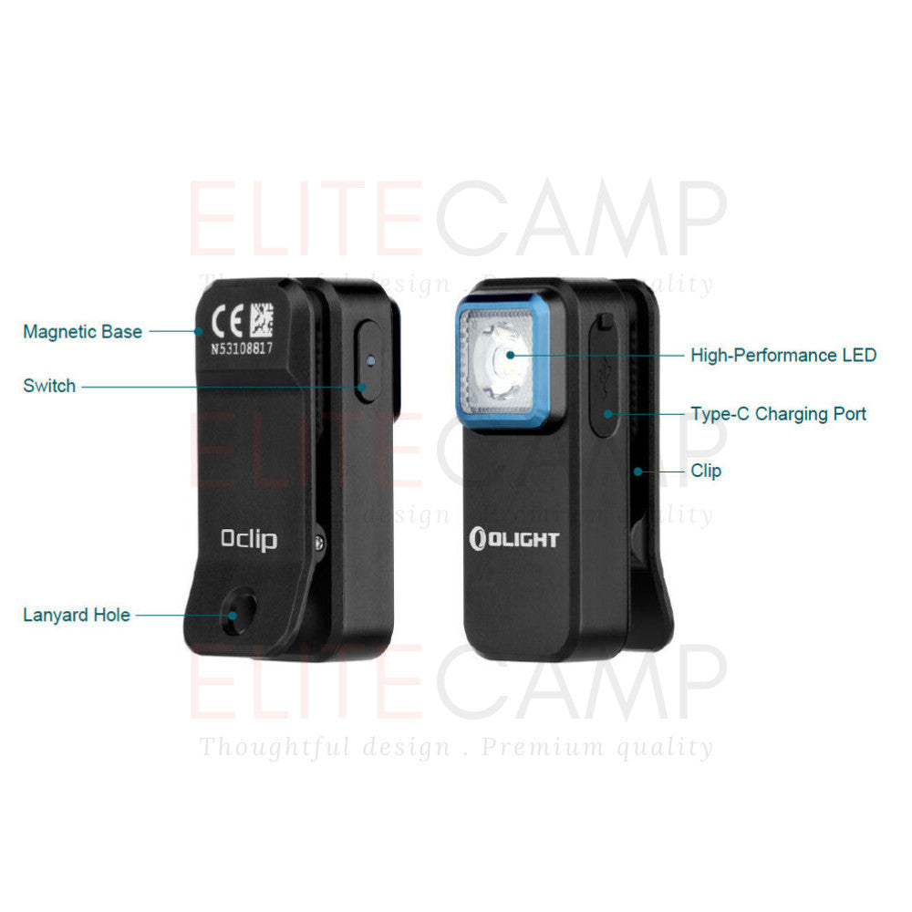 Olight Oclip Rechargable EDC Flashlight White & Red Light