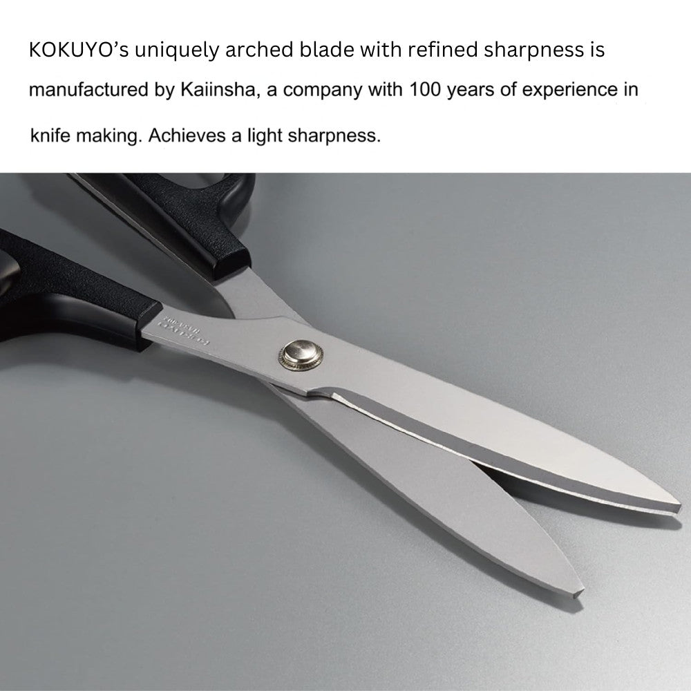 Kokuyo Hasa-003 High Quality Scissors For Paper And Crafts, Fine Pointed Kai Blade Black HASA-001 HASA-002 HASA-003