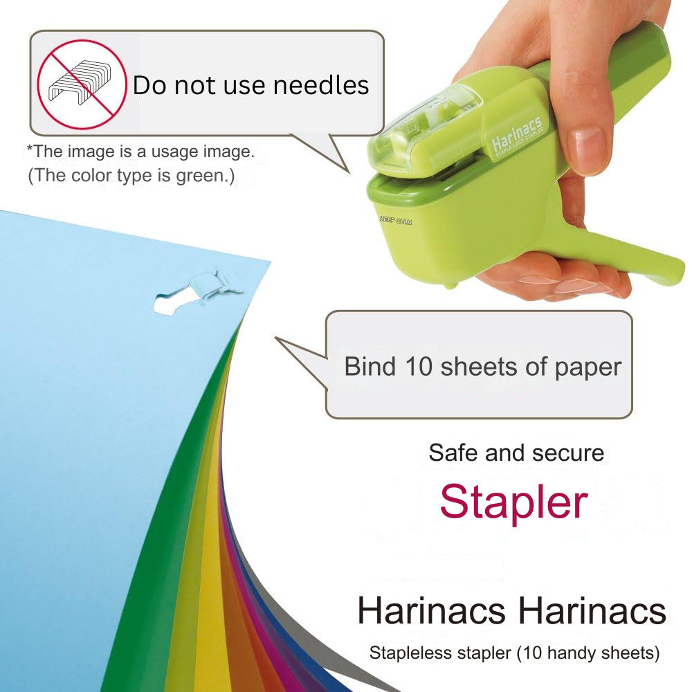 Kokuyo WSG-SLN110 Stapleless Stapler Harinacs 10 Sheets