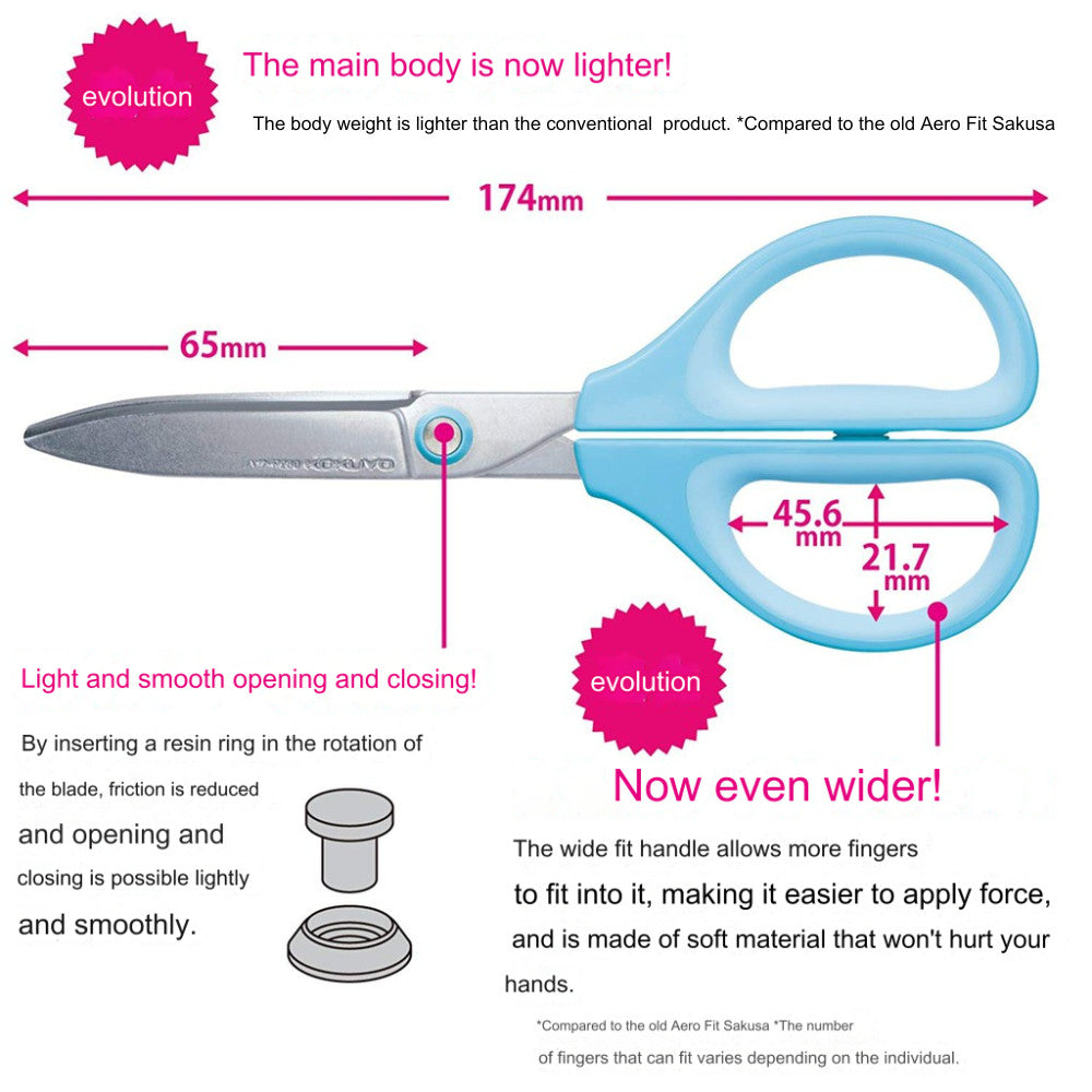 Kokuyo Hasa-P280 Saxa Glueless 4x Sharp Scissors with Safety Cap HASA-P280B P280G P280R P280W P280Y