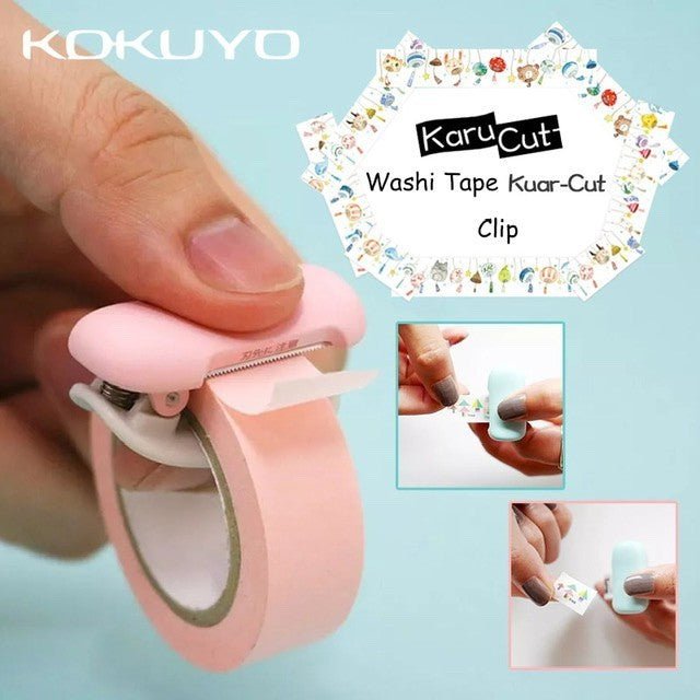 Kokuyo Karu Cut Washi Tape Cutter - Clip -10-15mm / 20-25 mm T-SM400LB T-SM400LG T-SM400LP T-SM400W T-SM401LB T-SM401LG