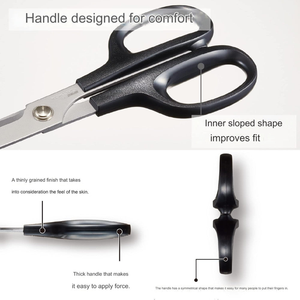 Kokuyo Hasa-003 High Quality Scissors For Paper And Crafts, Fine Pointed Kai Blade Black HASA-001 HASA-002 HASA-003