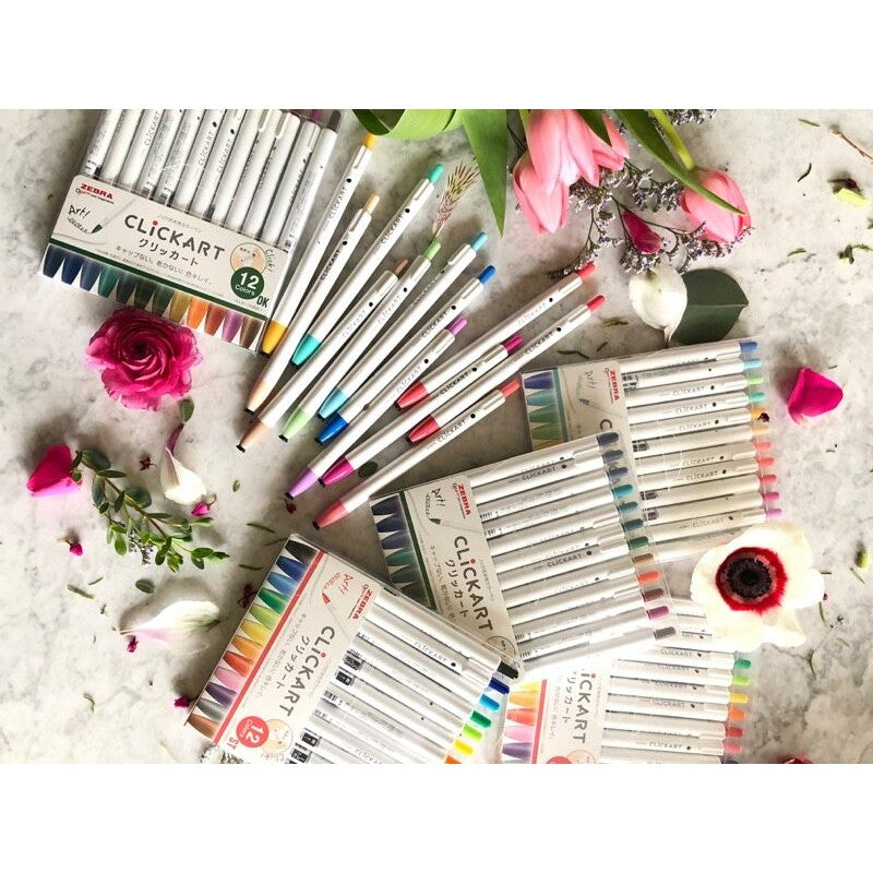 Zebra Clickart 12pcs Set Water Based Pen Fine Liner Marker Click Art