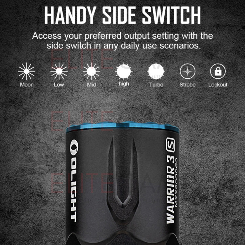 Olight Warrior 3S Tactical Flashlight with Proximity Sensor Rechargeable Camping Hiking Torchlight Torch Flash