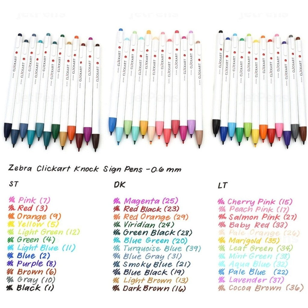 Zebra Clickart 12pcs Set Water Based Pen Fine Liner Marker Click Art