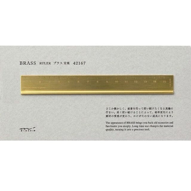 Midori Premium Brass Ruler 15cm Made in Japan