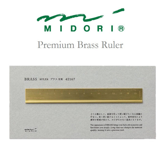 Midori Premium Brass Ruler 15cm Made in Japan