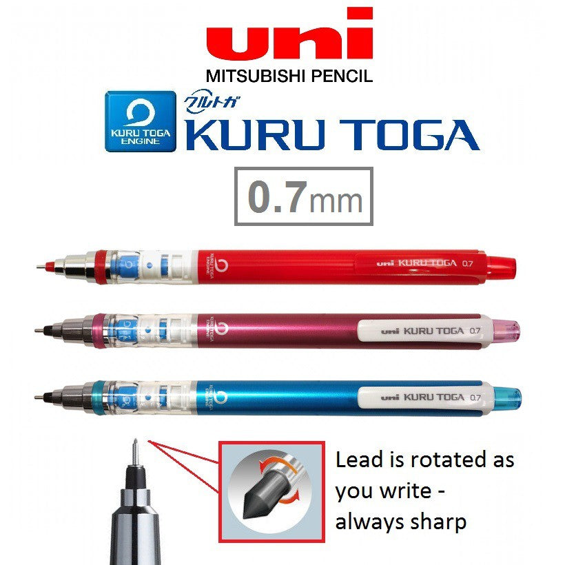 Uni Kuru Toga Basic - Automatic Lead Rotation Mechanical Pencil (0.7mm) 0.7