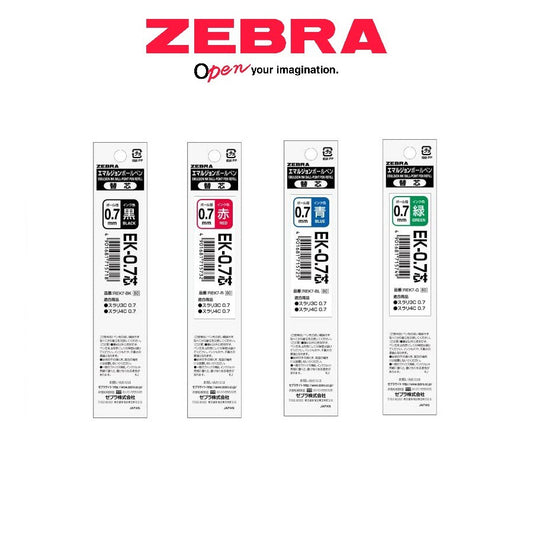Refill Zebra Emulsion Ink EK-07 0.7mm (B-REK7-BK)(B-REK7-BL)(B-REK7-R)(B-REK7-G)