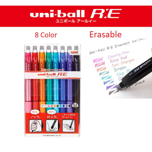 Uni-ball R:E Erasable Multi Color Gel Pen - 0.5 mm - 8 Color Set RE