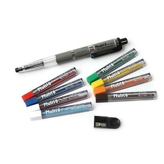Pentel Multi8, Multi Color Pencil, 8 Multi Color 2mm Lead. Holder only or Set PH802