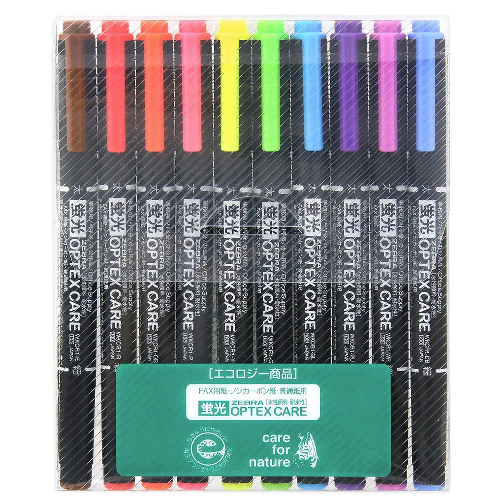 Zebra Highlighter Optex Care - Japan Edition Water Proof Light Resistant Double Sided Bight