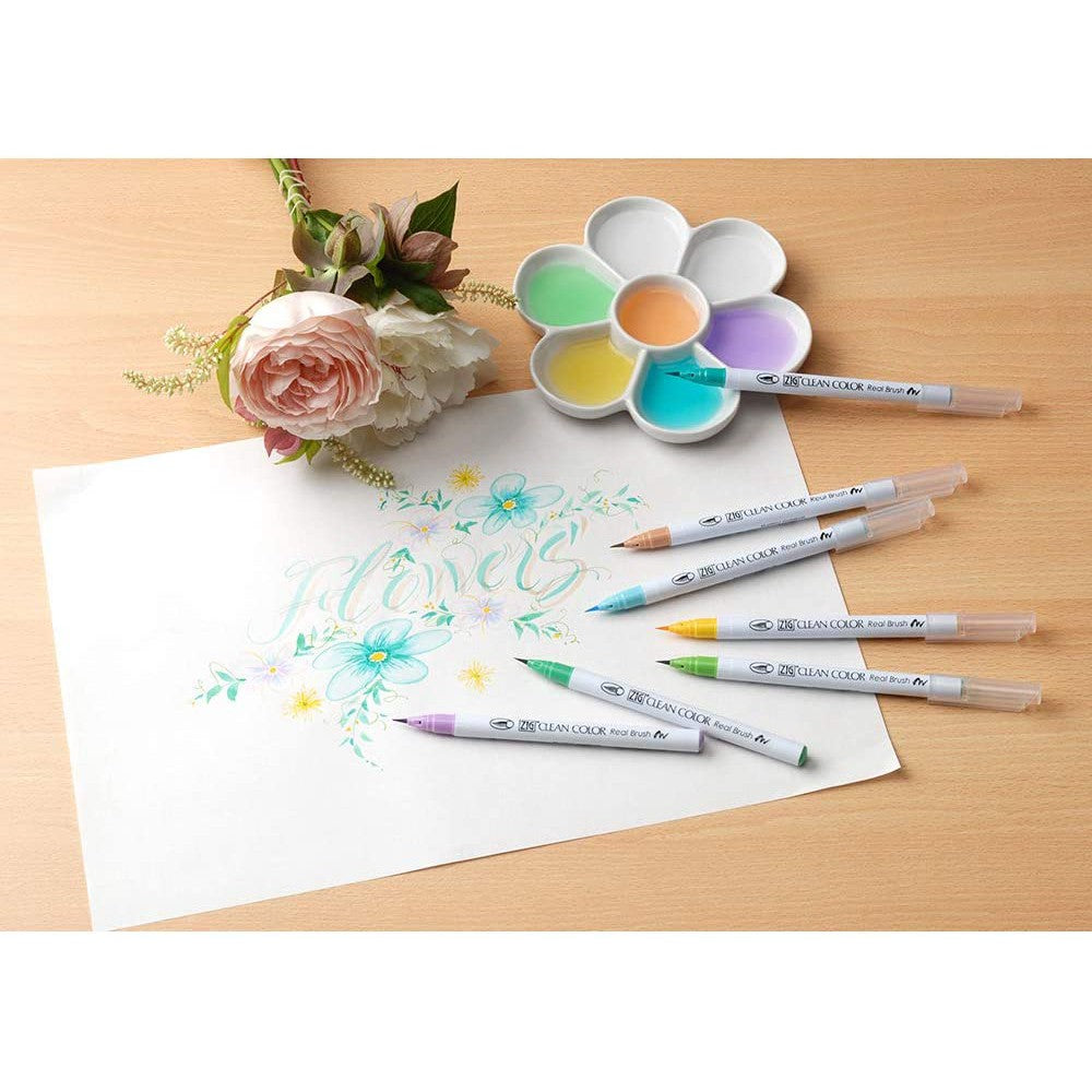 Kuretake ZIG Clean Color Real Brush Pen - 6 / 12 / 24 / 36 / 48 / 60 / 90 Color Set