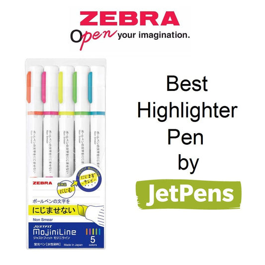Zebra Justfit Mojini Line Non Smear Highlighter - 3 Color or 5 Color Set