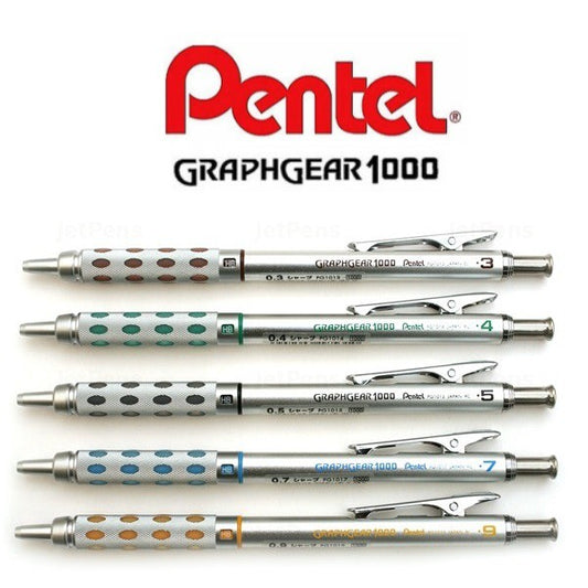 Japan Version Pentel Graph Gear 1000 Drafting Mech Pencil PG1015 0.3 0.4 0.5 0.7 0.9mm Graphgear 1000