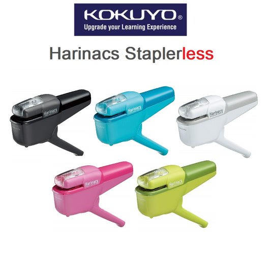 Kokuyo Harinacs Staplerless Stapler Gun-Type Paper Press 10 Sheets SLN-MSH110D SLN-MSH110G SLN-MSH110LB SLN-MSH110W