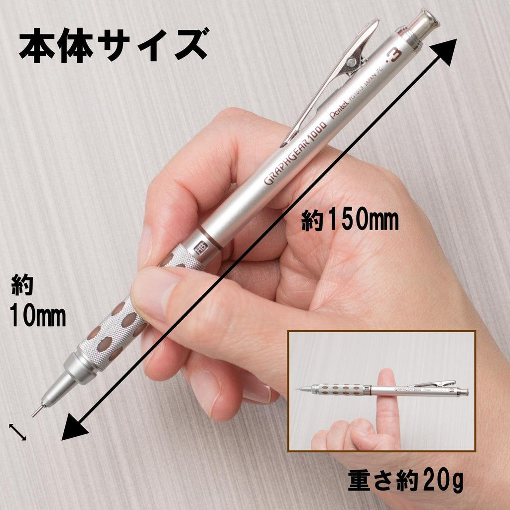Japan Version Pentel Graph Gear 1000 Drafting Mech Pencil PG1015 0.3 0.4 0.5 0.7 0.9mm Graphgear 1000