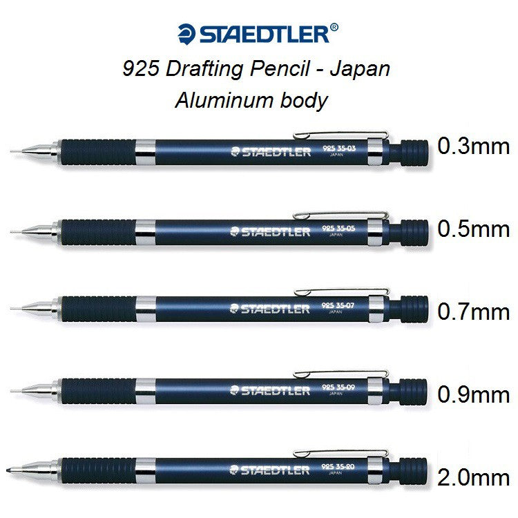 Staedtler 925 -35 Drafting Mechanical Pencil Metal Body(0.3, 0.5, 0.7, 0.9, 2.0)