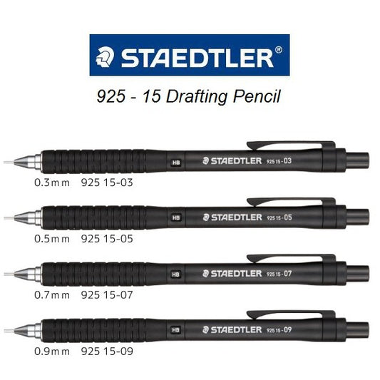 Staedtler 925-15 Drafting Mechanical Pencil Plastic Body Light Weight (0.3, 0.5, 0.7, 0.9)