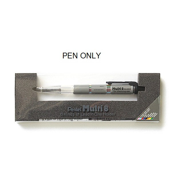 Pentel Multi8, Multi Color Pencil, 8 Multi Color 2mm Lead. Holder only or Set PH802