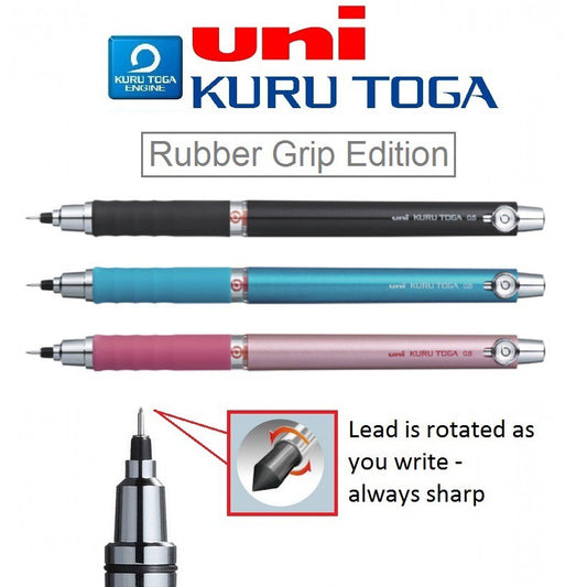Uni Kuru Toga Rubber Grip Automatic Lead Rotation Mechanical Pencil