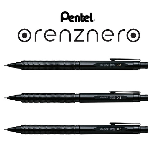 Pentel Orenz Nero Mechanical Drafting Pencil (0.2mm, 0.3mm, 0.5mm) Spring loaded Metal Auto Feed