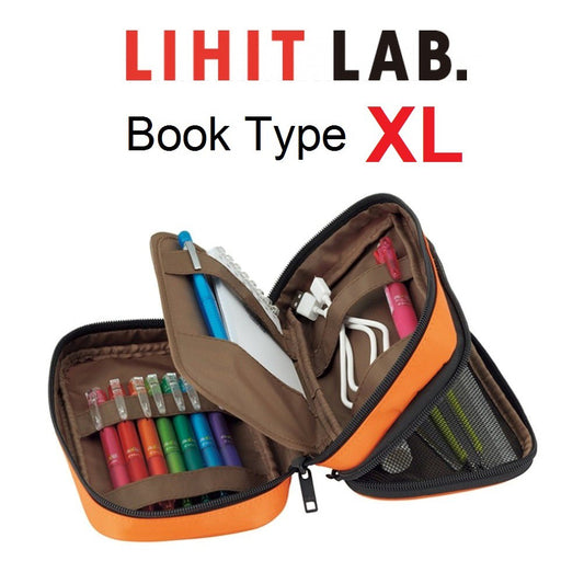 Original Lihit Lab Pen / Pencil Case - Book Type XL (Double)