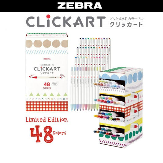 Zebra ClickArt Pen Fine Liner Marker Water Based Set 12pcs 36pcs 48 pcs limited edition Click Art