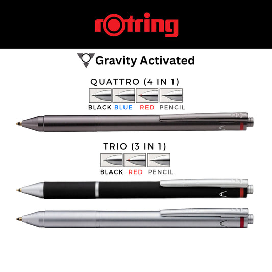 rOtring Trio 3in1 / Quattro 4in1 Gravity Mechanism Multi Function Pen Graphite
