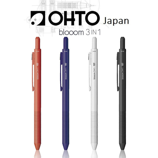 Ohto Bloom 3-in-1 2 Color 0.7 mm Ballpoint Multi Pen + 0.5 mm Pencil Premium Japan