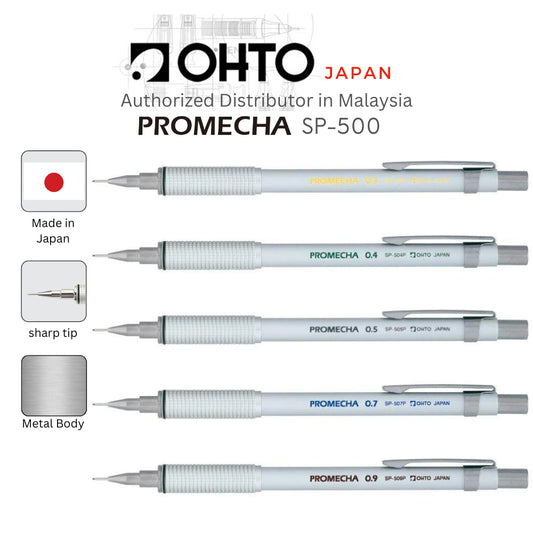 OHTO Promecha 500P Drafting Pencil SP-500 Metal Grip 0.3mm 0.4mm 0.5mm 0.7mm 0.9mm SP-503P SP-505P SP-507P SP-509P Japan