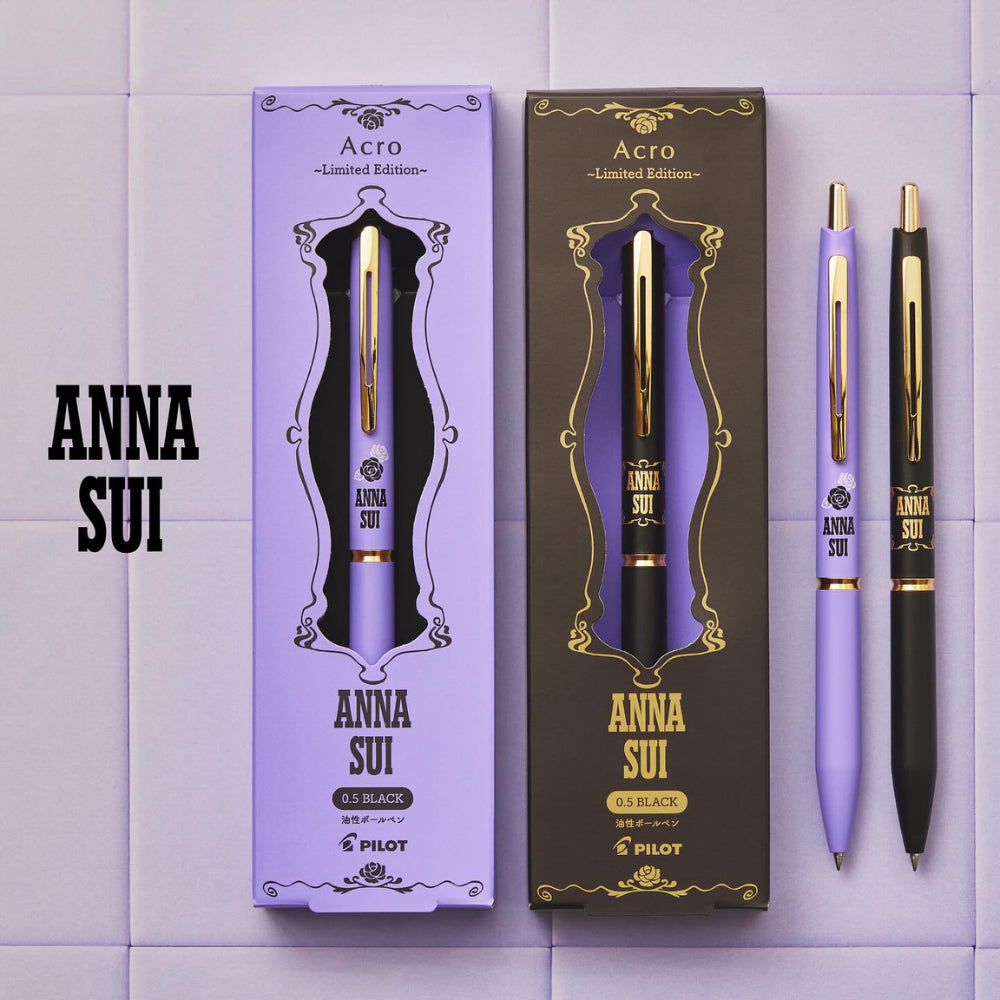 Limited Edition Anna Sui x Acro Collaboration Oil-based Ballpoint Pen SIlver Line Gold Line (0.5mm)