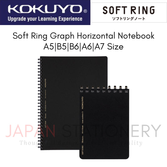 Kokuyo Soft ring Notebook 5mm Grid line A5|A5|B6|A6|A7 Size 70 Sheets ス-SV407B-D ス-SV437B-D ス-SV407S5-D ス-SV437S5-D
