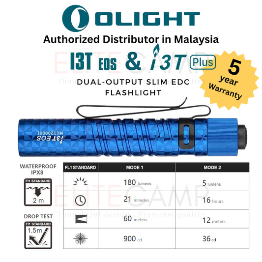 Olight i3T Small Flashlight Dual Outpot Slim EDC Camping Hiking Torchlight Small Portable