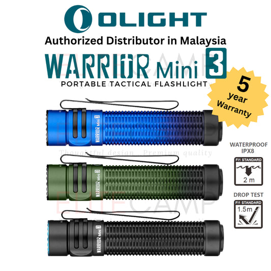 Olight Warrior Mini 3 Rechargeable Tactical Flashlight Waterproof Torchlight Camping Hiking Compact Torch Flash
