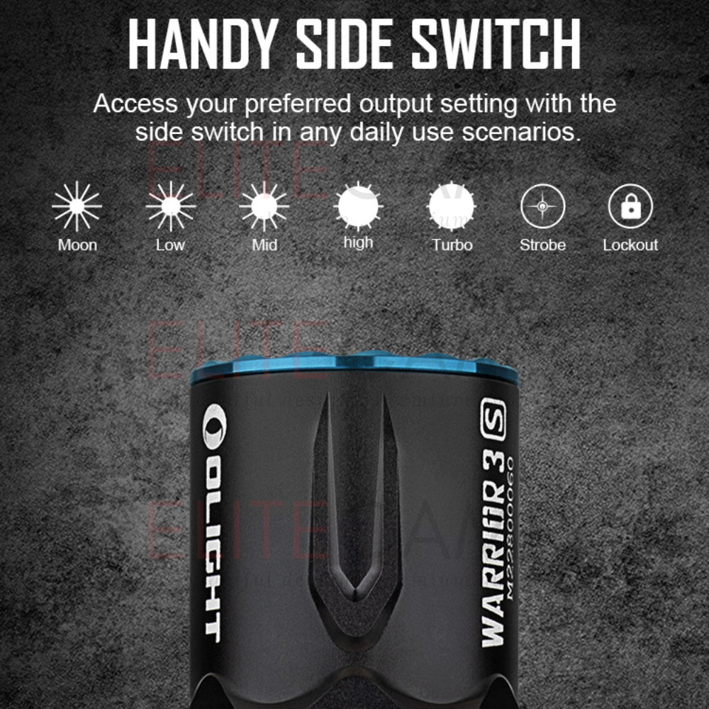 Olight Warrior 3S Tactical Flashlight with Proximity Sensor Rechargeable Camping Hiking Torchlight